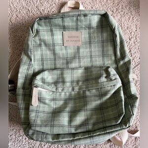 Plaid Backpack in Pastel Green